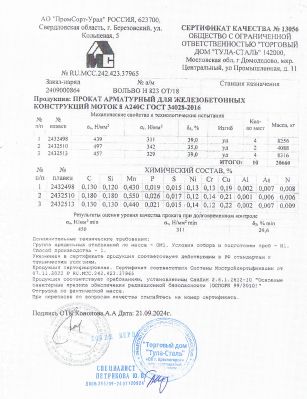 Сертификат Сертификат на Арматура рифленая А3 500С 6 мм