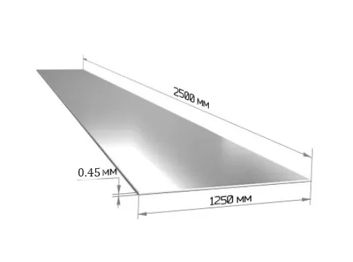 Купить Лист оцинкованный 0.45x1250x2500